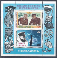 1974 TURQUES ET CAIQUES BF 4** Churchill, Roosevelt, Tableau - Turks And Caicos