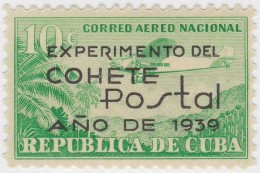 1939-169 CUBA REPUBLICA 1939. 10c COHETE POSTAL. POSTAL ROCKET. MH. - Ongebruikt