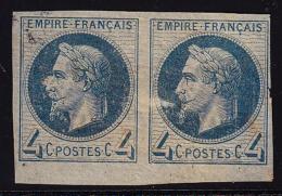 N°27 - 4c - Essai En Bleu - Papier Pelure - Paire - Petit BDF - Rousseurs - Altri & Non Classificati