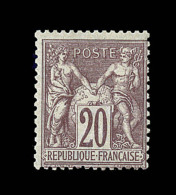 N°67 - 20c Brun Lilas - Signé - TB - 1876-1878 Sage (Tipo I)