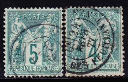 N°63/64 - 4c Et 5c Vert - TB - 1876-1878 Sage (Tipo I)