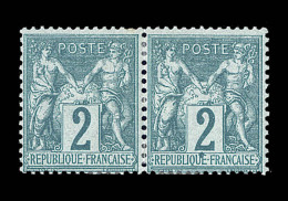 N°62 - 2c Vert - Paire - TB - 1876-1878 Sage (Tipo I)