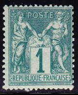 N°61 - 1c Vert - Signé Calves - TB - 1876-1878 Sage (Tipo I)