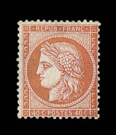 N°38 - 40c Orange - Charn. Marquée - TB - 1870 Assedio Di Parigi