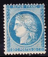 N°37 - 20c Bleu - Rousseurs - Signé Calves - 1870 Assedio Di Parigi