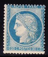 N°37 - 20c Bleu - Décentré - Sinon TB - 1870 Assedio Di Parigi