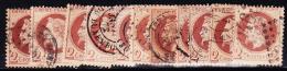 N°26 X 11 Ex Dt Nuances Et Obl. Diff. - B/TB - 1863-1870 Napoleone III Con Gli Allori