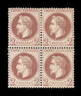 N°26 - Bloc De 4 - 2 Ex ** - TB - 1863-1870 Napoleone III Con Gli Allori