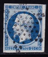 N°15 - 25c Bleu - Obl. Étoile Muette - Signé - TB/SUP - 1853-1860 Napoleone III