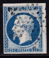 N°15 - 25c Bleu - Filet Voisin - TB - 1853-1860 Napoleone III