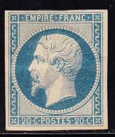 N°14Af - Bleu Laiteux - Charnière Marquée Sinon TB - 1853-1860 Napoleone III