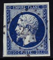 N°14Ad - Bleu Foncé S/vert - Pelurage - Sinon TB - 1853-1860 Napoleone III