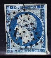 N°14Ad - Bleu S/vert - TB - 1853-1860 Napoleone III