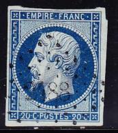 N°14Ad - 20c Bleu S/vert - TB - 1853-1860 Napoleone III