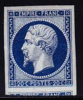 N°14Aa - Bleu Foncé + Voisin - Replaqué - Asp. SUP - 1853-1860 Napoleone III