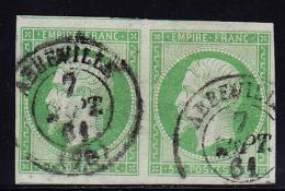 N°12 - Paire - Obl. Abbeville - TB - 1853-1860 Napoleone III