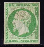 N°12 - 5c Vert Jaune - TB - 1853-1860 Napoleone III