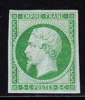 N°12 - 5c Vert Jaune Foncé - Signé Calves - TB - 1853-1860 Napoleone III