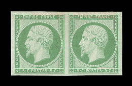 N°12 - 5c Vert- Paire - TB - 1853-1860 Napoleone III