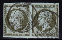 N°11 - Paire - 1 Filet Biseau - Belle Oblitération - 1853-1860 Napoleone III