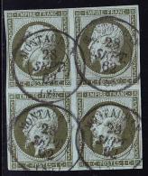 N°11 - Bloc De 4 - Obl. T15 (4x) - Signé - TB - 1853-1860 Napoleone III