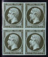 N°11 - 1c Olive - Bloc De 4 - 2 Ex * - TB - 1853-1860 Napoleone III