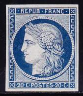 N°8 - 20c Bleu - Signé Pfenninger - TB - 1849-1850 Ceres