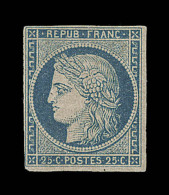 N°4b - 25c Bleu S/jaune - Certificat Scheller - TB - 1849-1850 Ceres