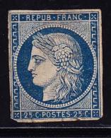 N°4a - 25c Bleu Foncé - Défx - Sig. Calves - 1849-1850 Ceres