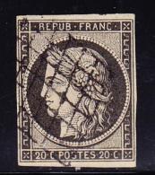 N°3c - Gris Noir - Pelurage - Asp.TB - 1849-1850 Ceres