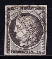 N°3c - 20c Gris Noir - TB - 1849-1850 Ceres