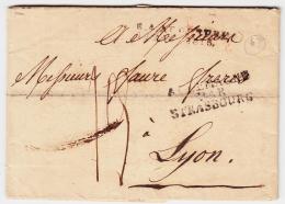 MARQUES D'ENTREE (N° Noël) N°9 - Allemagne Par Strasbourg - AUGSBURG - 19/8/1816 - Pour Lyon B/TB - 1801-1848: Precursores XIX