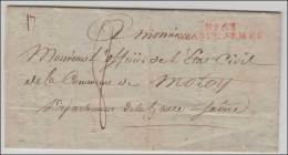 MARQUES D'ARMEES N°63 - GRANDE ARMEE (Rge) + DEB De VESOUL (Rge) - 1807 - Pli De Bromberg - Pr Moley - TB - 1801-1848: Precursores XIX