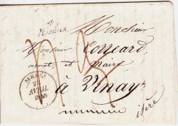 "4 Rosans" - S/pli De Serres - 22/4/1848 - Pr Vinay - TB - 1801-1848: Precursores XIX