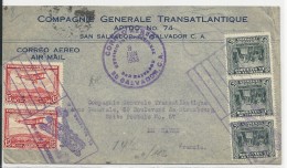 SALVADOR - 1933 - POSTE AERIENNE - ENVELOPPE AIRMAIL De SAN SALVADOR Pour LE HAVRE Via GENEVE - Salvador
