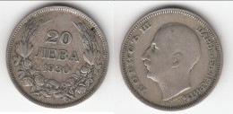 **** BULGARIE - BULGARIA - 20 LEVA 1930 BORIS III - ARGENT - SILVER **** EN ACHAT IMMEDIAT - Bulgaria