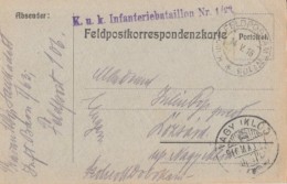 45508- WARFIELD POSTCARD, CENSORED INFANTRY BATTALION NR 1/63, PO 106, WW1, 1916, HUNGARY - Brieven En Documenten