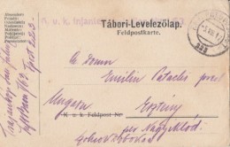 45512- WARFIELD POSTCARD, CENSORED INFANTRY BATTALION NR 1/63, PO 223, WW1, 1917, HUNGARY - Brieven En Documenten