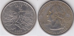 USA 25 Cents 2002 Mississippi Km#335 - Used - 1999-2009: State Quarters