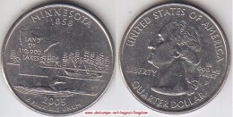 USA 25 Cents 2005 Minnesota KM#371 - Used - 1999-2009: State Quarters