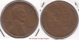 U.S.A. 1 Cent 1928 Lincoln Wheat Bronze Km#132 - Used - 1909-1958: Lincoln, Wheat Ears Reverse