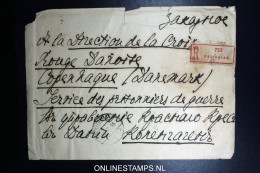 Russia Registered Cover 1915  Petrograd To The Red Cross Copenhague Denmark Wax Sealed - Storia Postale