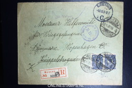 Russia Registered Cover 1916 Moscoa To The Red Cross Copenhague Denmark - Storia Postale