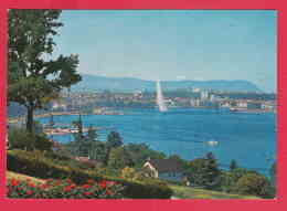 215760 / GENEVA - LAKE AND CITY SEEN FROM COLOGNY , SHIP , Switzerland Suisse Schweiz Zwitserland - Cologny