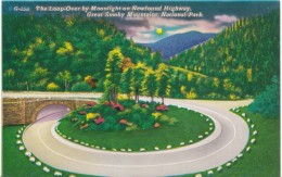 The Loop-Over By Moonlight On Newfound Highway, Great Smoky Mountains National Park, Unused Postcard [18070] - USA National Parks