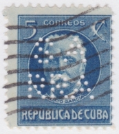 1917-296 CUBA REPUBLICA. 1917. PATRIOTAS 5c. PERFINS "SARRA" FARMACIA PHARMACY. - Ongebruikt