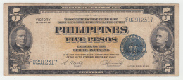 Philippines 5 Pesos 1944 VF Banknote Pick 96 - Filipinas