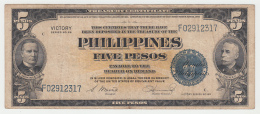 Philippines 5 Pesos 1944 VF Banknote Pick 96 - Filippine