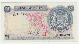 Singapore 1 Dollar 1967 - 1972 VF++ Pick 1 - Singapour