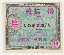 Japan 10 Sen 1946 AUNC Series 100 Letter "A" RARE Pick 62 - Japon